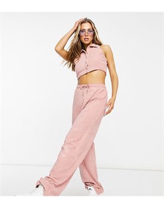 Эксклюзивные махровые брюки светло розового цвета со шнурком от комплекта New girl order
