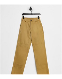Прямые коричневые брюки унисекс в стиле 90 х из твила Unisex Collusion