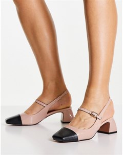 Бежевые туфли на среднем каблуке в стиле Мэри Джейн Syon Asos design