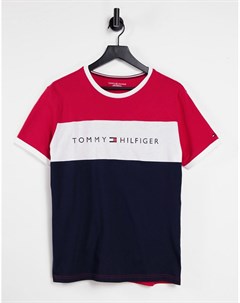 Красная футболка для дома со вставкой на груди Tommy hilfiger