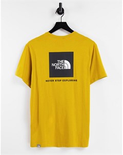 Желтая футболка с логотипом The north face