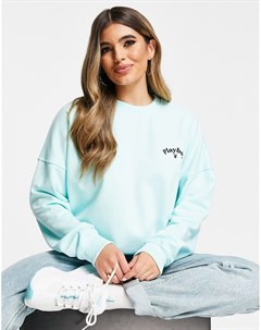 Зеленый oversized свитшот с логотипом от комплекта Playboy Missguided