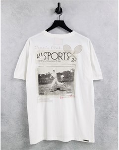 Кремовая футболка с принтом Tennis Club Liquor n poker