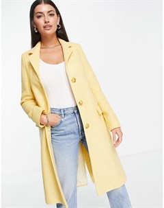 Классическое желтое пальто из пряжи с добавлением шерсти Helene berman