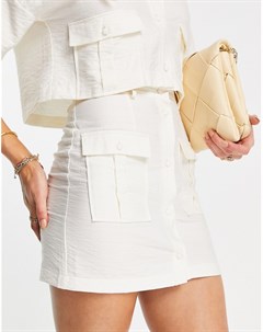 Кремовая мини юбка в утилитарном стиле с карманами от комплекта Asos design