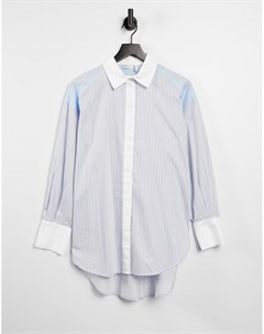 Рубашка в винтажном стиле в светло голубую полоску Asos design