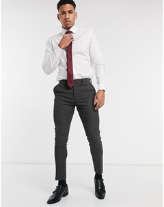 Темно серые брюки скинни с добавлением шерсти wedding Asos design