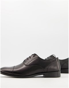 Черные кожаные оксфордские туфли со вставкой на носке Asos design