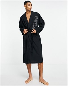 Черный халат с большим логотипом Identity Boss bodywear