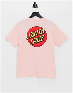 Розовая футболка с классическим круглым логотипом Santa cruz