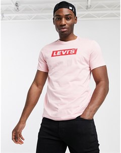 Футболка пудрово розового цвета с голотипом в рамке Youth Levi's®