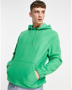 Ярко зеленое oversized флисовое худи Asos design