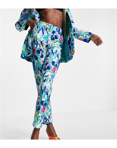 Голубые брюки с цветочным принтом от комплекта Liquorish tall