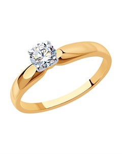 Кольцо из комбинированного золота с бриллиантом Sokolov diamonds