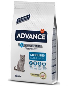 Сухой корм для кошек Sterilized Turkey для стерилизованных с индейкой 3 кг Advance