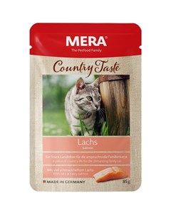 Country Taste Nassfutter влажный корм для кошек с лососем в паучах 85 г Mera