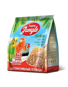 Сухой корм для декоративных птиц универсальный 350 г Happy jungle