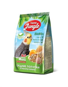 Сухой корм для средних попугаев при линьке 500 г Happy jungle