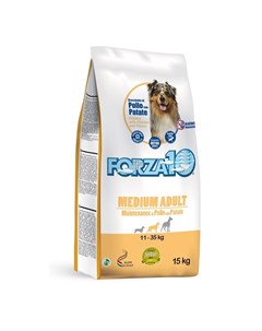 Med Maint полнорационный сухой корм для взрослых собак средних и крупных пород из курицы и картофеля Forza10