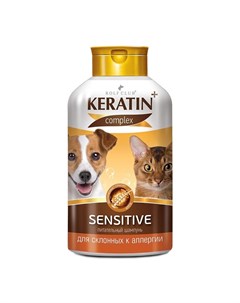 Шампунь Sensitive для аллергичных кошек и собак 400 мл Rolfclub keratin+