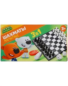 Набор магнитных настольных игр 3 в 1 Ми ми мишки Шахматы шашки нарды ТМ Играем вместе