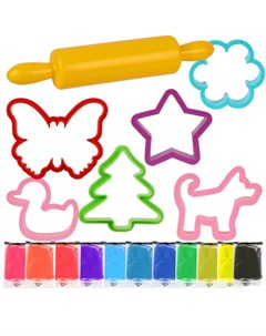 Набор для детской лепки Тесто пластилин 12 цветов ТМ Genio kids