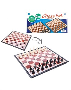 Игра настольная Шашки шахматы магнитные поле 39х39 см Наша игрушка