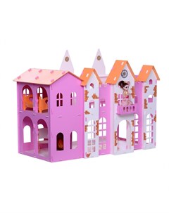 Домик для кукол Замок Джульетта бело розовый с мебелью ТМ Krasatoys