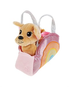 Мягкая игрушка Собачка в радужной сумочке 15 см ТМ Мой питомец