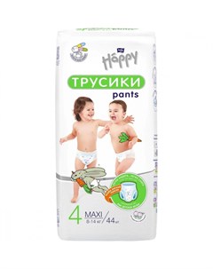 Подгузники трусики Happy Maxi 44 шт вес 8 14 кг Bella