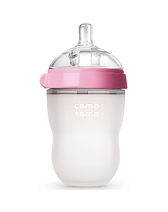 Бутылочка для кормления Natural feel baby bottle цвет розовый 250 мл силикон Comotomo