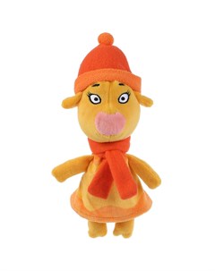 Игрушка мягкая озвученная Оранжевая корова Зо в зимней одежде 21 см ТМ Мульти-пульти