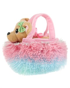 Мягкая игрушка Чихуахуа в меховой радужной сумочке 15 см ТМ Мой питомец
