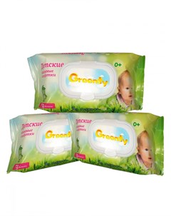 Влажные детские салфетки с крышкой мегапак 3 упаковки по 72 штуки Greenty