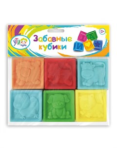 Кубики цветные Забавные кубики 6 элементов 6х6х6 см Ути пути