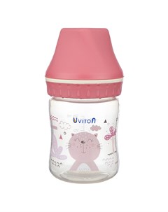 Бутылочка для кормления малыша розовая 125 мл Uviton