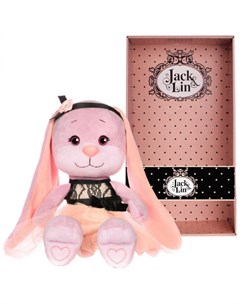 Мягкая игрушка Зайка в Розовом Платье с Черными Вставками 25 см ТМ Jack Lin Jack lin