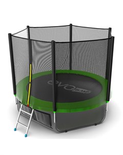 Батут External 8 ft цвет зеленый Lower net с внешней сеткой лестницей нижняя сеть Evo jump