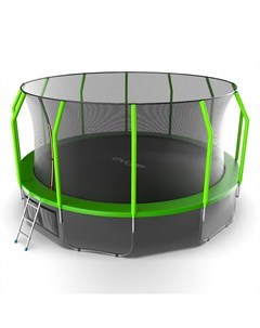 Батут Cosmo 16 ft цвет зеленый Lower net с внутренней сеткой лестницей нижняя сеть Evo jump