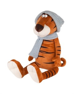 Игрушка мягкая Тигр Гоша в вязаном шарфе и шапке 20 см Maxitoys luxury