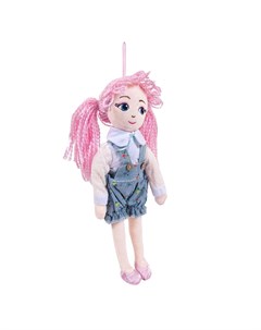 Кукла Мягкое сердце мягконабивная с розовыми волосами в шортах 35 см Abtoys
