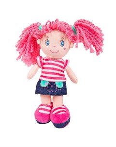 Кукла Мягкое сердце мягконабивная с розовыми волосами в джинсовой юбочке 20 см Abtoys