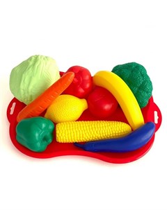 Игровой набор продуктов Фрукты овощи 4 с подносом ТМ Лидер