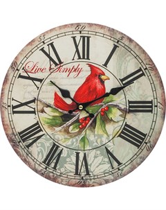 Часы настенные Красный кардинал Белоснежка