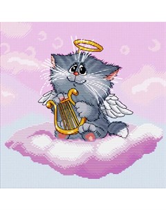 Набор для вышивания крестиком Котёнок ангелочек Белоснежка