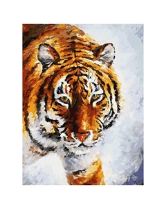 Набор для рисования по номерам Тигр на снегу Белоснежка
