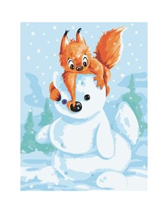 Набор для рисования по номерам Белка и снеговик Белоснежка