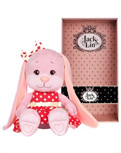 Мягкая игрушка Зайка в Красном Платье в Белый Горошек 25 см ТМ Jack Lin Jack lin
