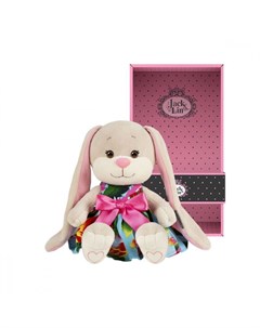 Мягкая игрушка Зайка в Летнем Платьице с Розовым Бантом 20 см Jack lin