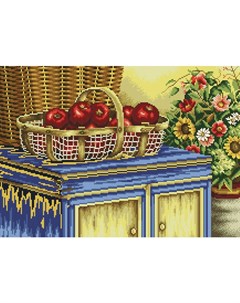 Набор для вышивания крестиком Корзинка с яблоками Белоснежка